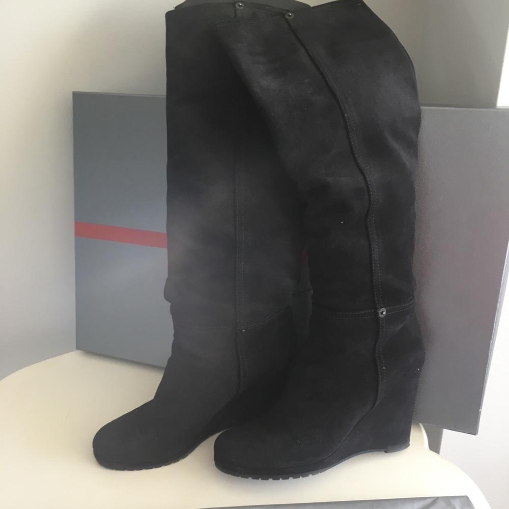 Prada Black Suede Boots